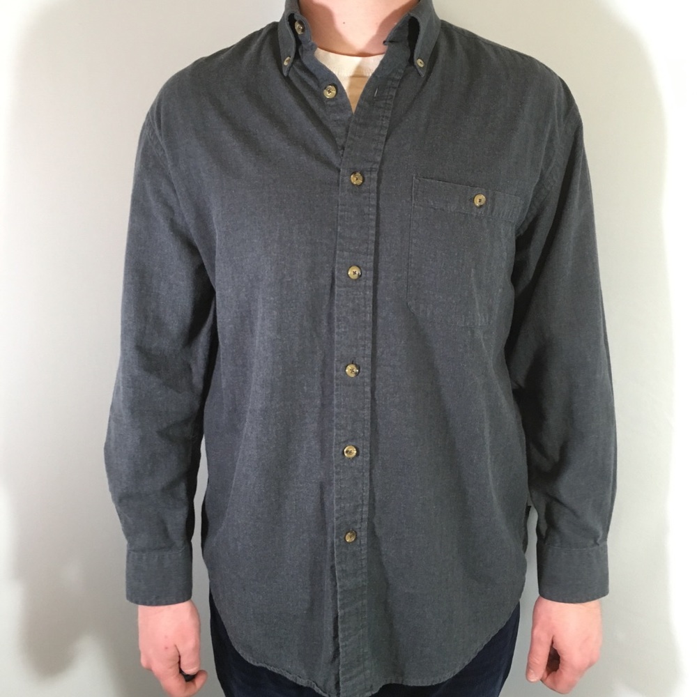 Grey Orvis Long Sleeve Button Up